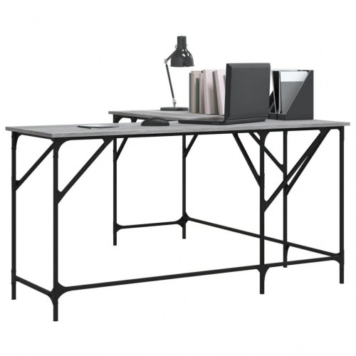 L-formet skrivebord 149 x 149 x 75 cm - grå sonoma-eg