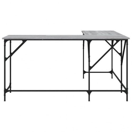 L-formet skrivebord 149 x 149 x 75 cm - grå sonoma-eg