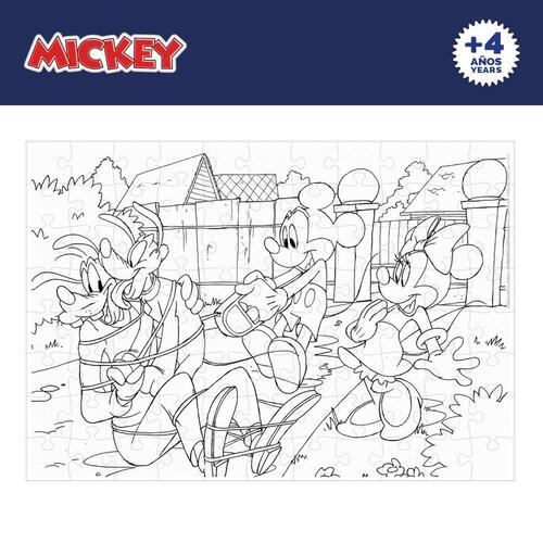 Børne Puslespil Mickey Mouse Dobbeltsidet 108 Dele 70 x 1,5 x 50 cm (6 enheder)