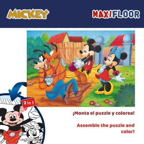 Børne Puslespil Mickey Mouse Dobbeltsidet 108 Dele 70 x 1,5 x 50 cm (6 enheder)