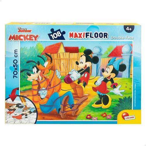 Børne Puslespil Mickey Mouse Dobbeltsidet 108 Dele 70 x 1,5 x 50 cm (6 enheder)