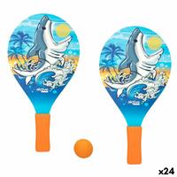 Strandpadler med bold Aktive Haj 19,5 x 38 cm (24 enheder)