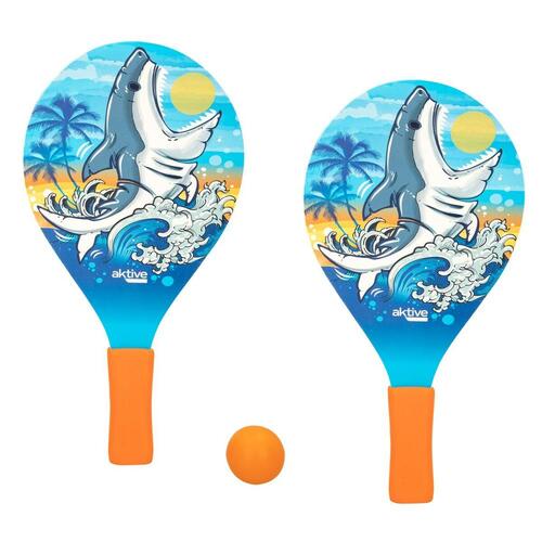 Strandpadler med bold Aktive Haj 19,5 x 38 cm (24 enheder)