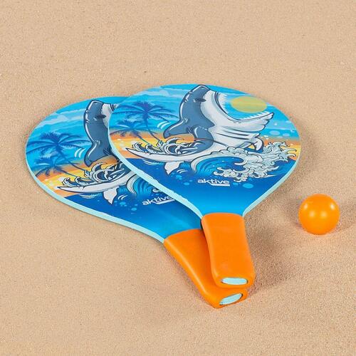 Strandpadler med bold Aktive Haj 19,5 x 38 cm (24 enheder)