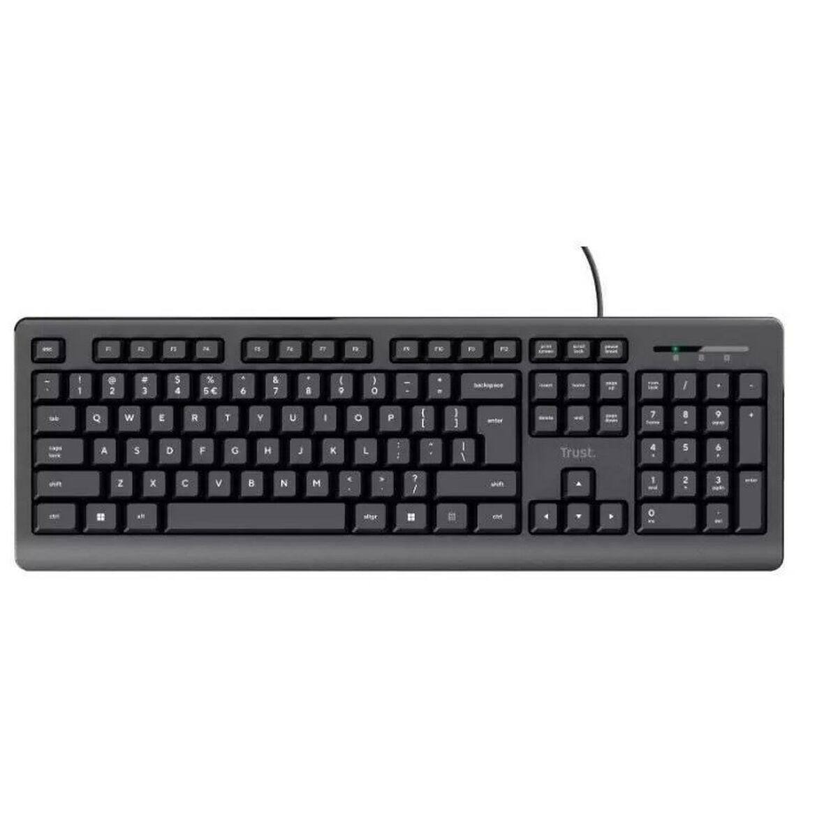 Tastatur Trust 24639 Sort Engelsk EEUU QWERTY