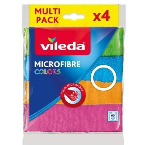 Mikrofiber rengøringsklud Vileda 155717 Blå Hvid Grøn Orange (4 enheder)