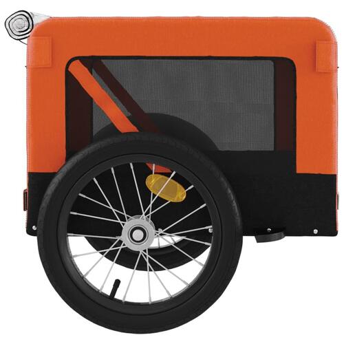 Cykelanhænger til kæledyr oxfordstof og jern orange og sort