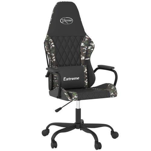 Gamingstol m. massagefunktion kunstlæder sort og camouflage