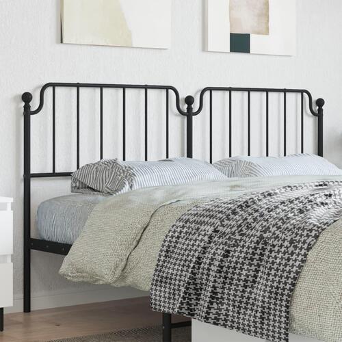 Sengegavl 180 cm metal sort