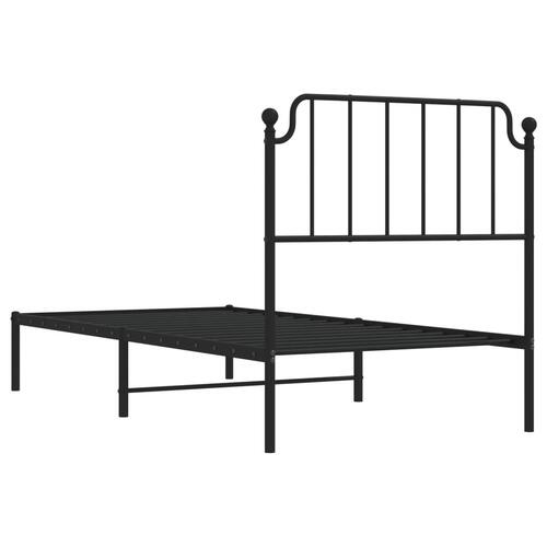 Sengeramme med sengegavl 90x200 cm metal sort