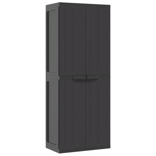 Haveskab 65x37x165 cm PP sort