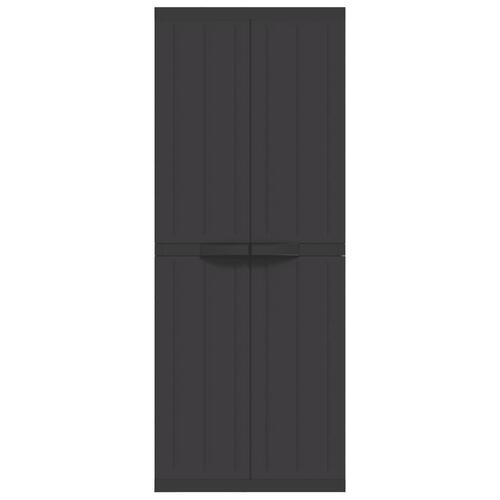 Haveskab 65x37x165 cm PP sort