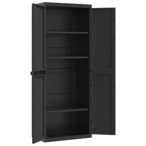 Haveskab 65x37x165 cm PP sort
