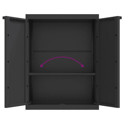 Haveskab 65x37x85 cm PP sort