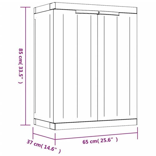 Haveskab 65x37x85 cm PP sort