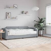 Daybed med madras 80x200 cm stof lysegrå
