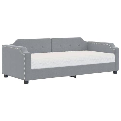 Daybed med madras 80x200 cm stof lysegrå