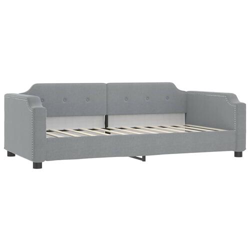 Daybed med madras 80x200 cm stof lysegrå