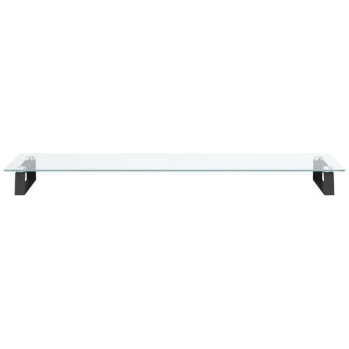 Skærmstander 100x35x8 cm hærdet glas og metal sort