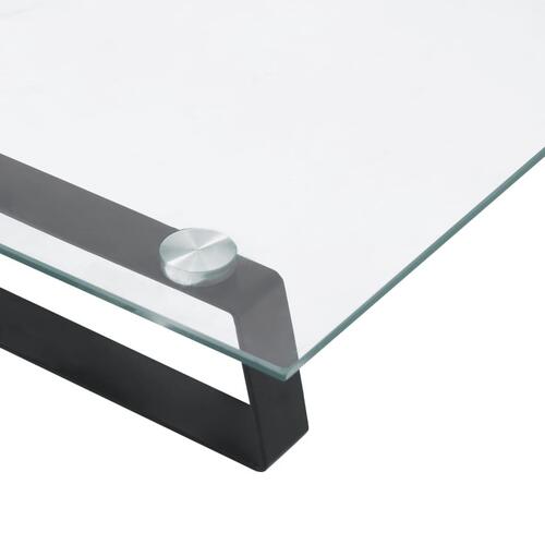Skærmstander 100x35x8 cm hærdet glas og metal sort