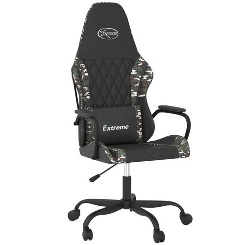 Gamingstol kunstlæder sort og camouflage