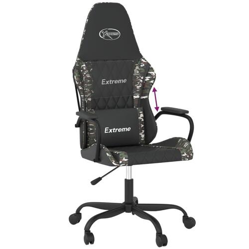Gamingstol kunstlæder sort og camouflage