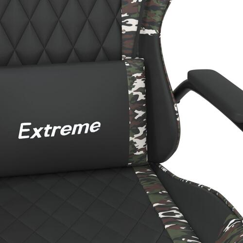 Gamingstol kunstlæder sort og camouflage