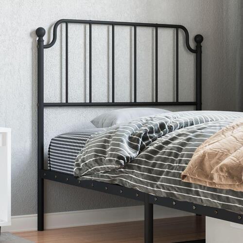 Sengegavl 90 cm metal sort