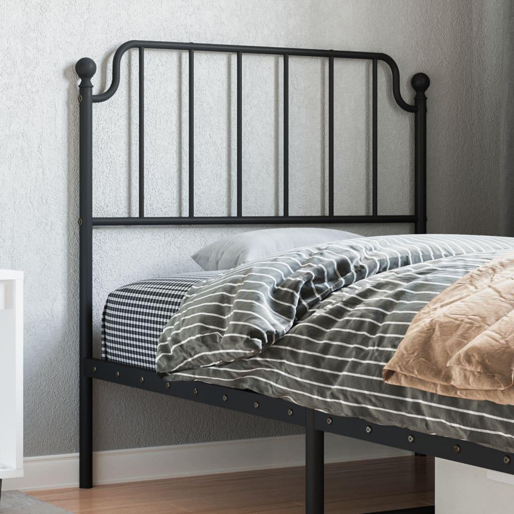 Sengegavl 90 cm metal sort