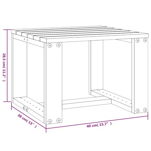 Havebord 40x38x28,5 cm massivt fyrretræ grå