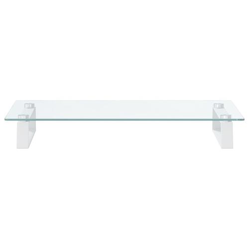 Skærmstander 60x35x8 cm hærdet glas og metal hvid