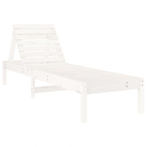 Liggestole 2 stk. 199,5 x 60 x 74 cm i massivt fyrretræ hvid