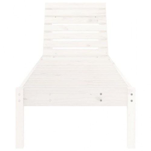 Liggestole 2 stk. 199,5 x 60 x 74 cm i massivt fyrretræ hvid