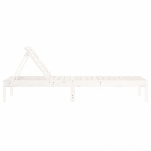 Liggestole 2 stk. 199,5 x 60 x 74 cm i massivt fyrretræ hvid