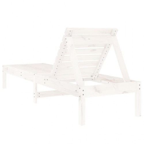 Liggestole 2 stk. 199,5 x 60 x 74 cm i massivt fyrretræ hvid