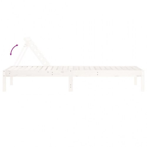 Liggestole 2 stk. 199,5 x 60 x 74 cm i massivt fyrretræ hvid