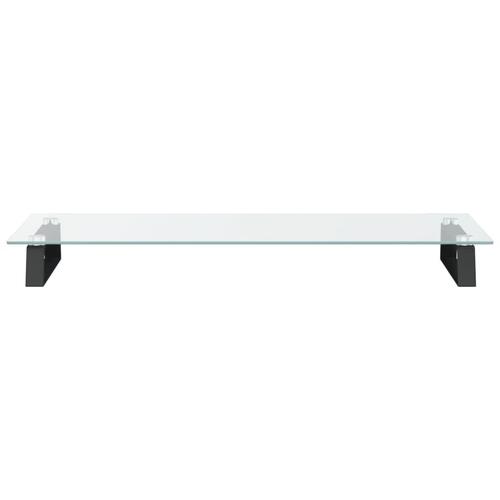 Skærmstander 80x35x8 cm hærdet glas og metal sort