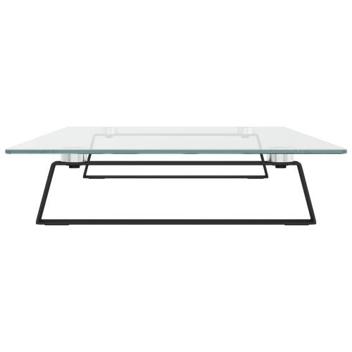 Skærmstander 80x35x8 cm hærdet glas og metal sort