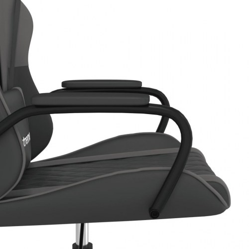 Gamingstol med massagefunktion i kunstlæder - sort/grå
