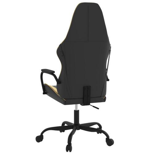 Gamingstol m. massagefunktion kunstlæder sort guldfarvet