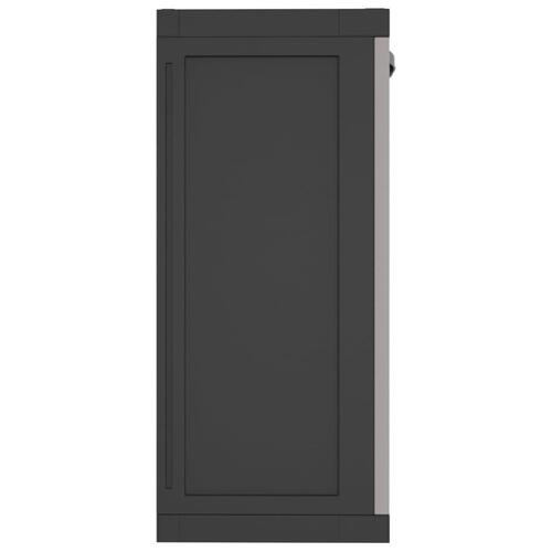 Haveskab 65x37x85 cm PP grå og sort