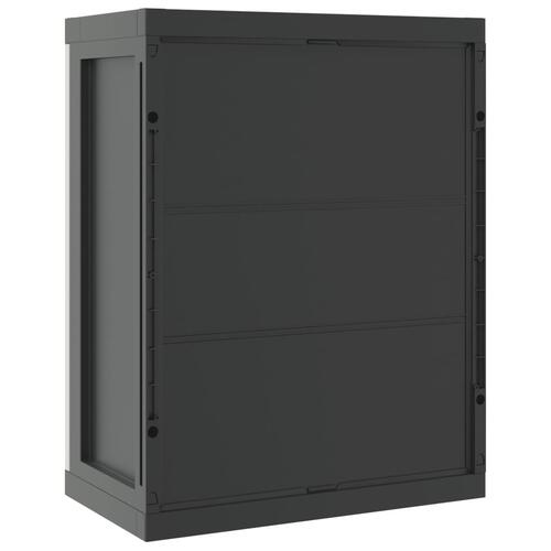 Haveskab 65x37x85 cm PP grå og sort