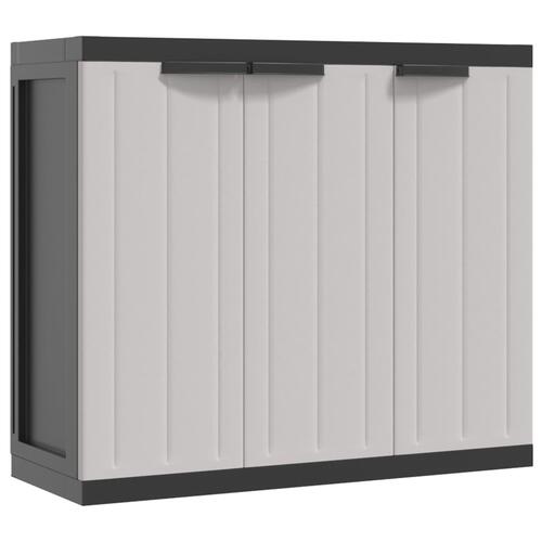 Haveskab 97x37x85 cm PP grå og sort