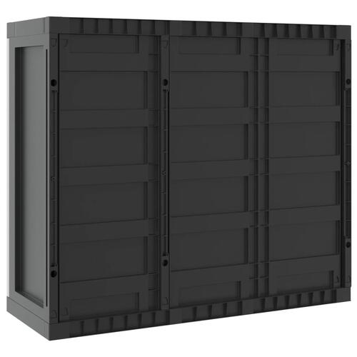 Haveskab 97x37x85 cm PP grå og sort