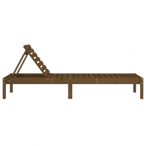 Liggestole 2 stk. 199,5x60x74 cm massivt fyrretræ gyldenbrun