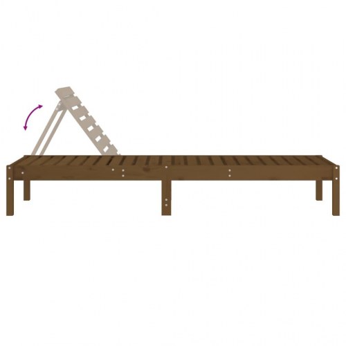 Liggestole 2 stk. 199,5x60x74 cm massivt fyrretræ gyldenbrun