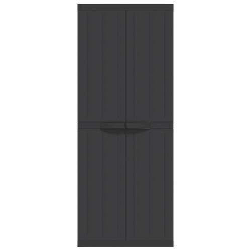 Haveskab 65x37x165 cm PP sort