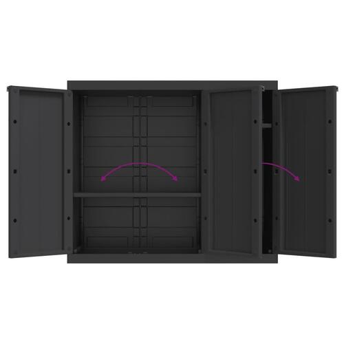 Haveskab 97x37x85 cm PP sort