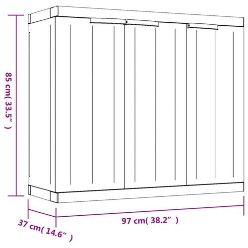 Haveskab 97x37x85 cm PP sort