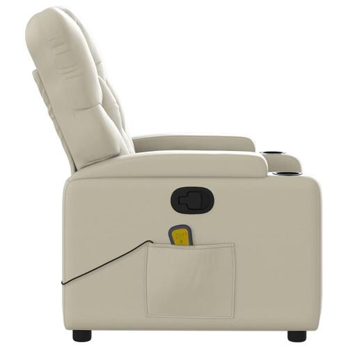 Massagestol kunstlæder cremefarvet
